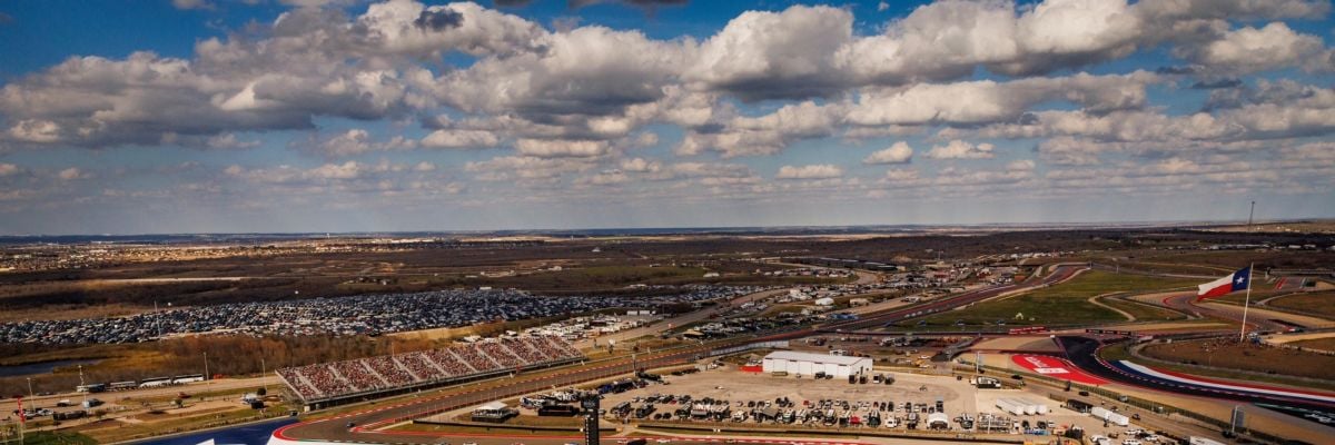 An aerial view of the one-of-a-kind Circuit of The Americas, which will host the DuraMax Texas Grand Prix Presented by RelaDyne this weekend.